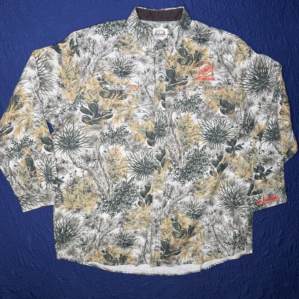 GameGuard Outdoors Mens 3X Desert Cactus Camo  Hunting Shirt Elm Creek Ranch L/S